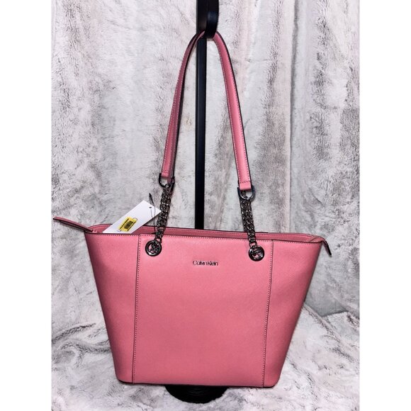 Calvin Klein Hayden Satchel Handbag Pink NWT - Picture 2 of 10